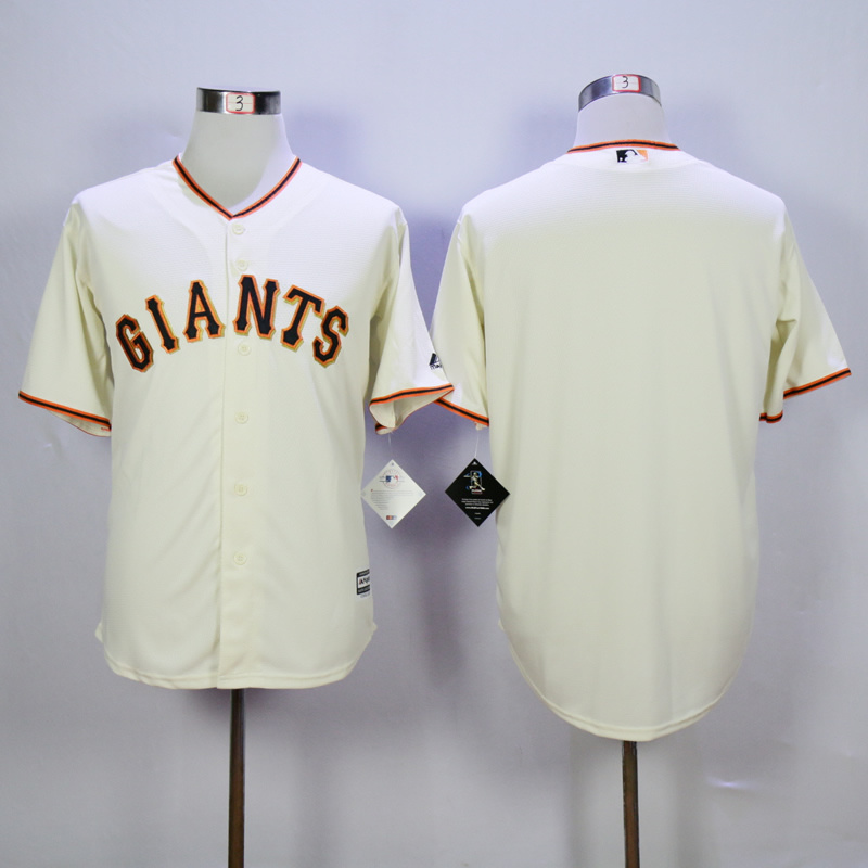 Men San Francisco Giants Blank Cream MLB Jerseys